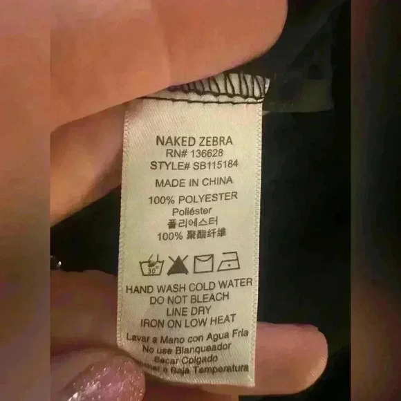 Women’s Black Naked Zebra Blouse - Picture 6 of 7